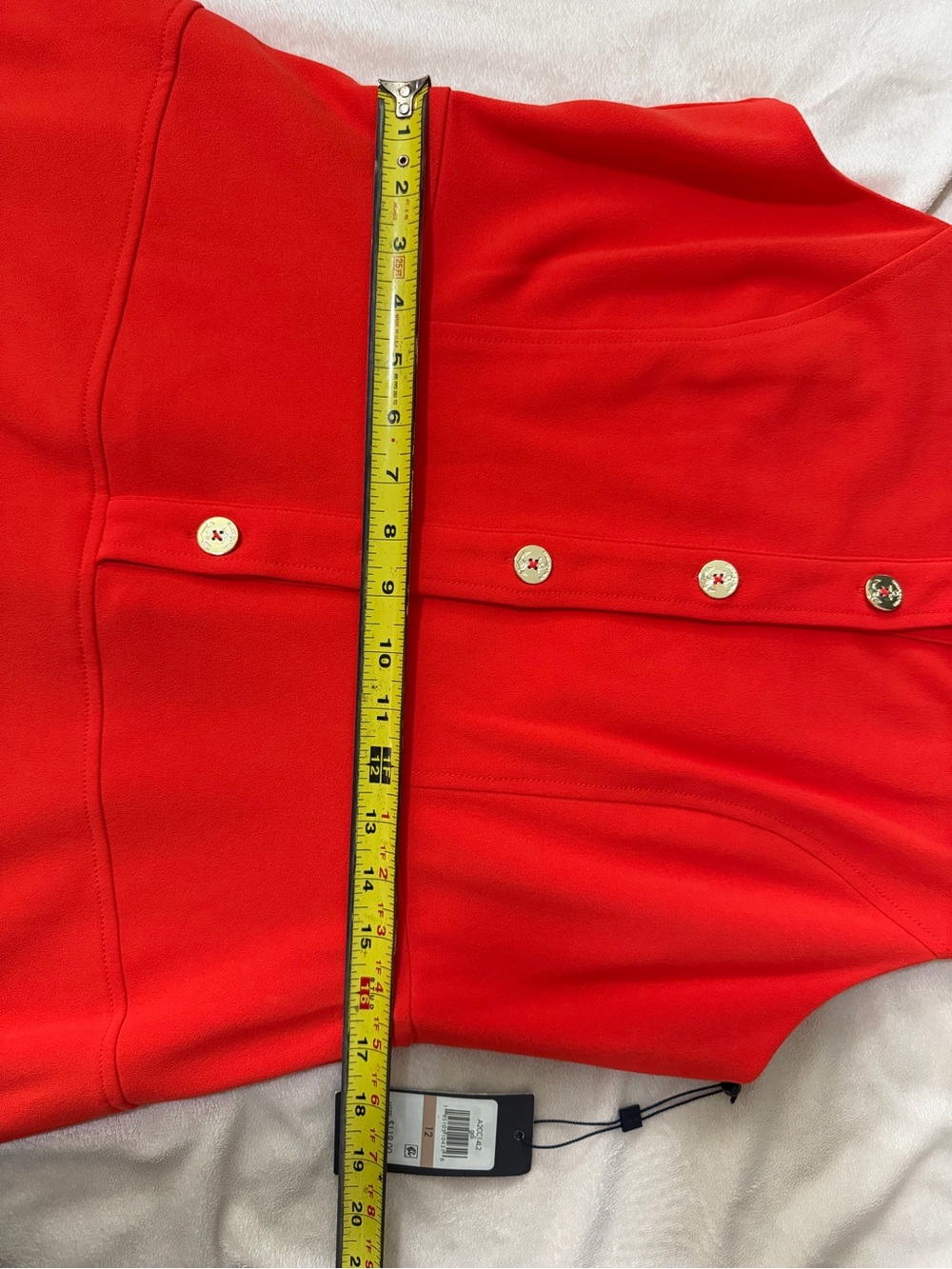 Tommy Hilfiger Red Fit & Flare Collared Dress Gold Buttons NWT Size 12 - Picture 5 of 9